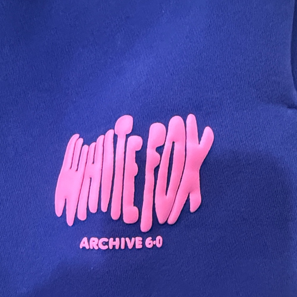White Fox Boutique Navy Joggers with Pink Logo - Picture 2 of 3